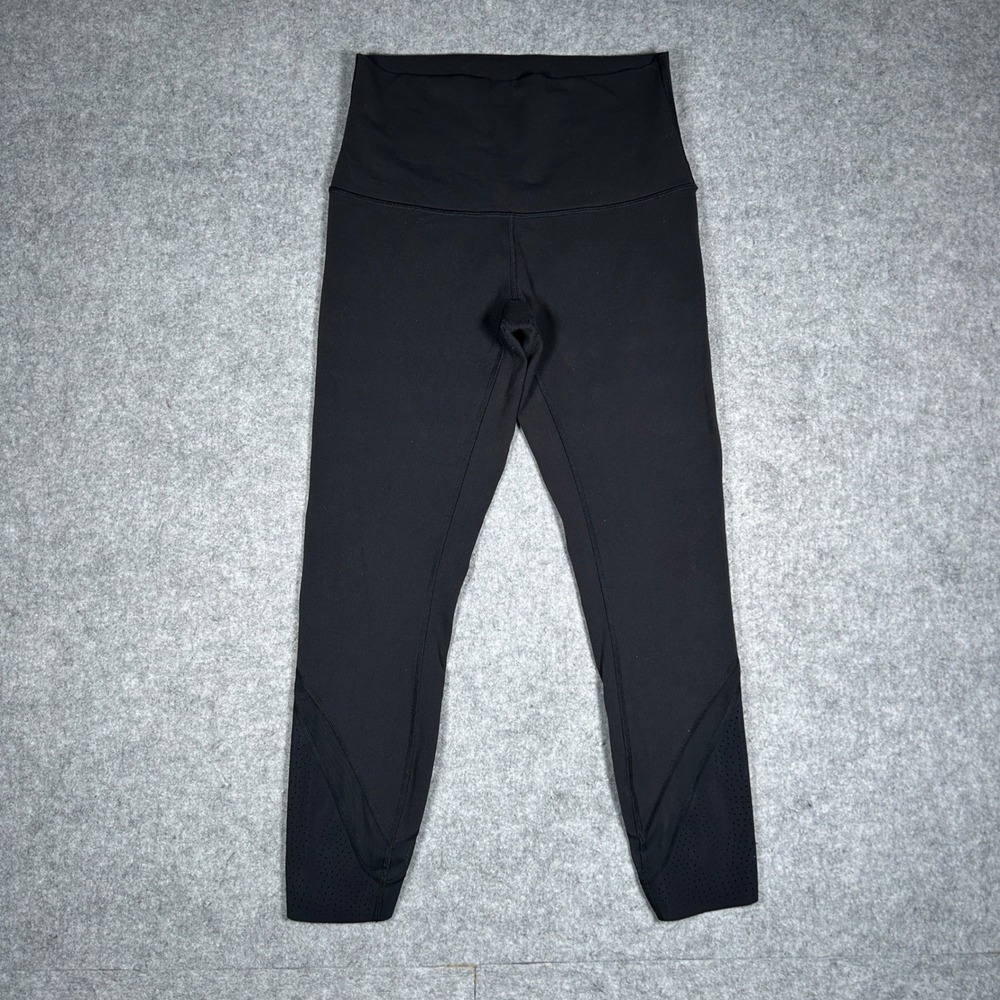 Lululemon Leggings Womens 8 Black Tight Stuff Tight II Yoga Gym Athletic Workout